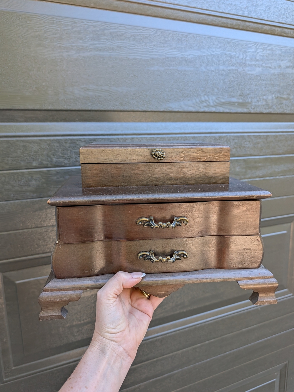 Wooden Jewelry Box with Drawers - Brown